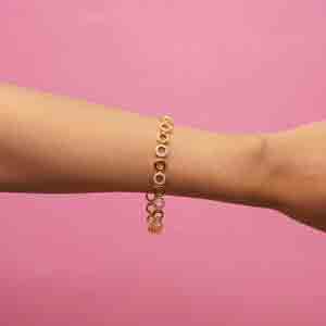 Women High Quality AD Stone Bracelet With Pouch - 003