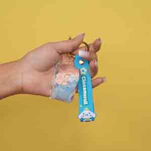 Transparent Car With Liquid Of Joy Keyring - Sky Blue Cinnamoroll