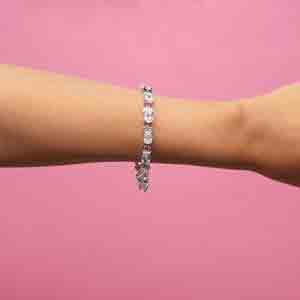 Women High Quality AD Stone Bracelet With Pouch - 002